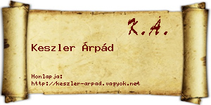 Keszler Árpád névjegykártya