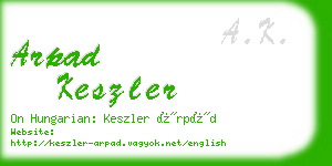 arpad keszler business card